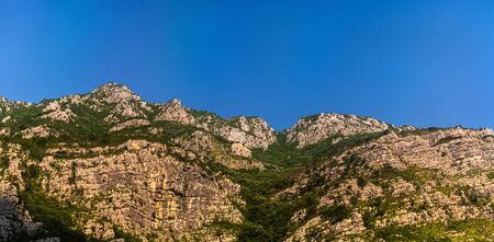 Rocky mountains in canyon of the Moraca river in Montenegroの写真素材