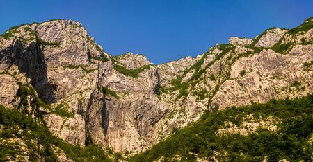 Rocky mountains in canyon of the Moraca river in Montenegroの写真素材