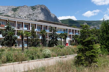 Old abandoned sanatorium from Soviet times in Foros village, Crimeaの写真素材