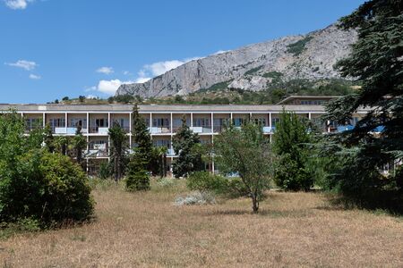 Old abandoned sanatorium from Soviet times in Foros village, Crimeaの写真素材