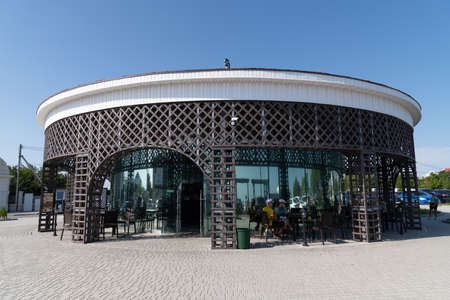 Sevastopol, Crimea - July 3. The Cafe for tourists and pilgrims at The St. George Monasteryのeditorial素材