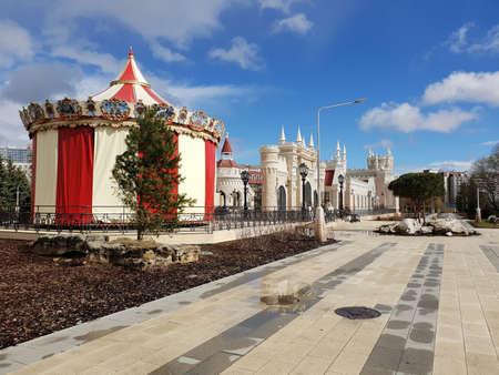 Moscow, Russia - Apr 18. 2020. Venue for Moscow seasons festival - in Zelenogradのeditorial素材