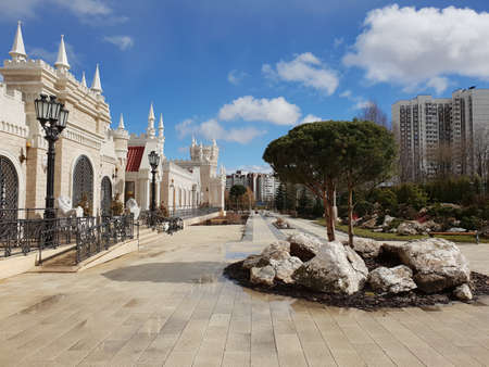 Moscow, Russia - Apr 18. 2020. Venue for Moscow seasons festival - in Zelenogradのeditorial素材