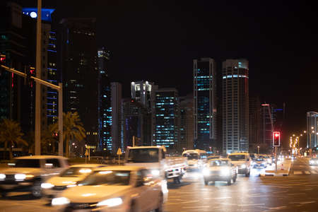 Doha, Qatar - Nov 18. 2019. West Bay area with high-rises buildingsのeditorial素材