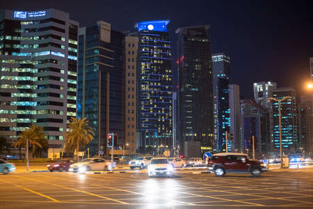 Doha, Qatar - Nov 18. 2019. West Bay area with high-rises buildings
