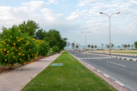 Doha, Qatar - Nov 20. 2019. The Cityscape with Al Bidda Streetのeditorial素材