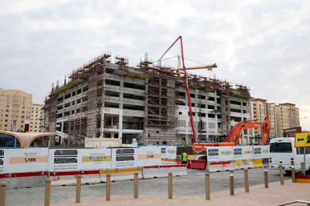 Doha, Qatar - Nov 20. 2019. Construction of a multi-storey parking near the Al Bidda metroのeditorial素材