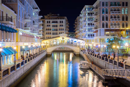 Doha, Qatar - Nov 22. 2019. District Qanat Quartier on The Pearl Islandのeditorial素材
