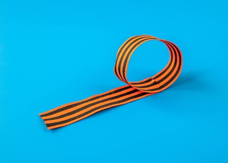 St George's festive ribbon on a blue backgroundの写真素材