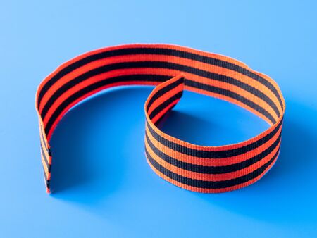 St George's festive ribbon on a blue backgroundの写真素材