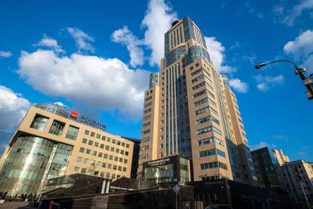 Moscow, Russia - Feb 21, 2020. Domnikov - business center on Academician Sakharov Avenueのeditorial素材