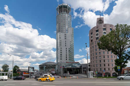Moscow, Russia - June 2. 2019. Swissotel Red Hills hotel on the Garden Ring Streetのeditorial素材
