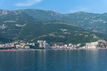 Becici, Montenegro - June 15.2019. The resort village of Becici and Rafailoviciのeditorial素材
