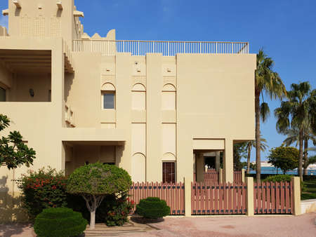 Oriental residential building architecture in Qatarの写真素材