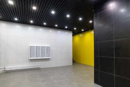 Mailboxes on wall in an apartment buildingの写真素材