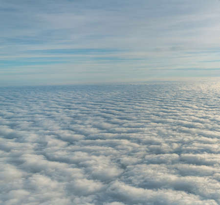 Top view of overcast clouds from aerial view