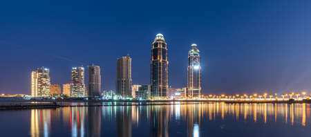 Doha, Qatar - Nov 22. 2019. District Qanat Quartier on Pearl Islandのeditorial素材