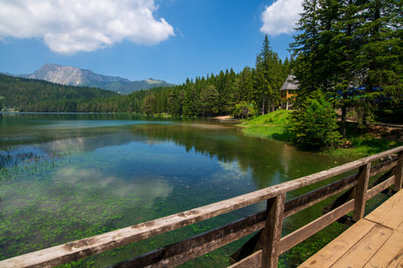 Zabljak, Montenegro - June 14. 2019. Black Lake in a Durmitor Parkのeditorial素材