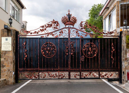 Koreiz, Crimea - July 10. 2019. Gate at the entrance to the Princes Yusupov Palaceのeditorial素材