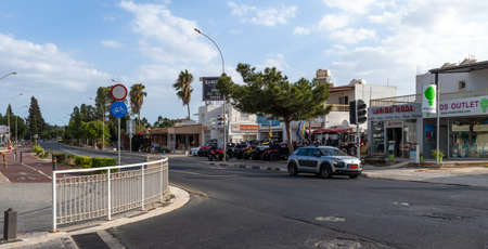 Protaras, Cyprus - Oct 6. 2019. The General view of a Cavo Grecko Avenueのeditorial素材