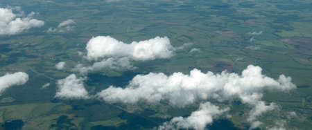 Top view of overcast clouds from aerial viewの写真素材