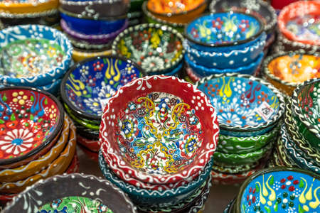 Souvenirs of Traditional Tatar ceramic plates, Crimeaの写真素材