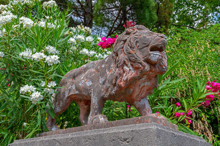 Koreiz, Crimea - July 10. 2019. Terracotta Lion at the Princes Yusupov Palaceのeditorial素材