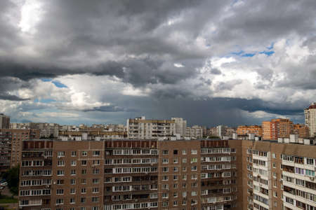 The cityscape with cloud over a city Moscow, Russiaの写真素材