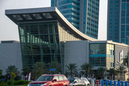 Abu Dhabi, UAE - March 31. 2019. The Entrance to nation towers Abu Dhabiのeditorial素材
