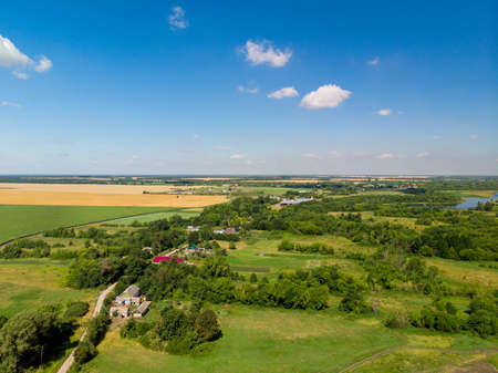 Beautiful rural summer flat landscape in Russiaの写真素材