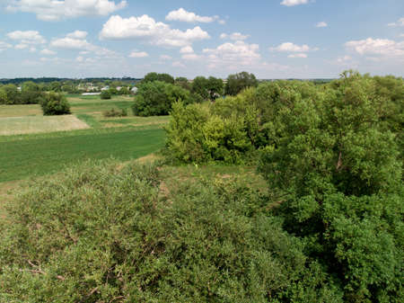 Beautiful rural summer flat landscape in Russiaの写真素材