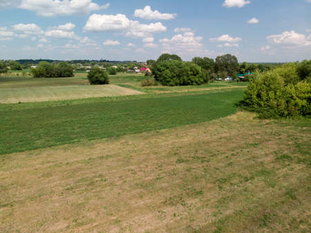 Beautiful rural summer flat landscape in Russiaの写真素材