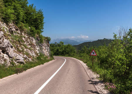 The Asphalt mountain road in the Montenegroの写真素材