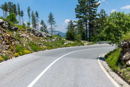 The Asphalt mountain road in the Montenegroの写真素材