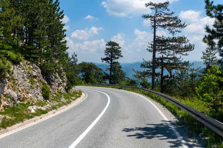 The Asphalt mountain road in the Montenegroの写真素材