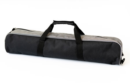 long black cloth bag on white backgroundの写真素材