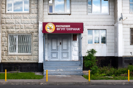 Moscow, Russia -May 31.2021. Federal State Unitary Enterprise Rosgvardia - the securityのeditorial素材