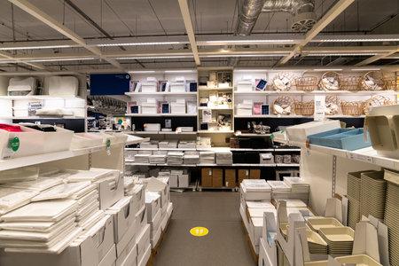 Khimki, Russia - July 25. 2021. The Ikea store interior, related products departmentのeditorial素材
