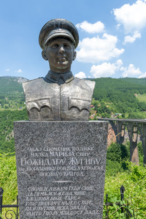 Plevlya, Montenegro - June 11. 2019. soldier hero yugoslav army during the war world IIのeditorial素材