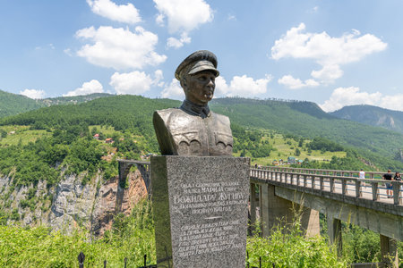 Plevlya, Montenegro - June 11. 2019. soldier hero yugoslav army during the war world IIのeditorial素材
