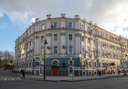 Moscow, Russia - Feb 21. 2020. monument of architecture, history, construction of 1874.のeditorial素材