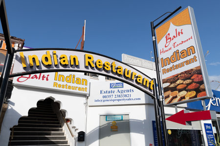 Protaras, Cyprus - Oct 6. 2019. The Balti House Indian Restaurant on Cavo Grecko Avenueのeditorial素材