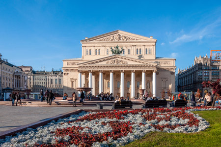 Moscow, Russia - Okt 15. 2021. Bolshoi Theater on theTheater Squareのeditorial素材