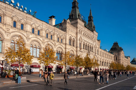 Moscow, Russia - Okt 15. 2021. GUM - the main department store on Red Squareのeditorial素材