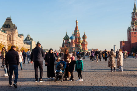 Moscow, Russia - Okt 15. 2021. The St. Basil's Cathedral on Red Squareのeditorial素材