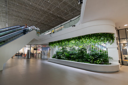 Simferopol, Crimea -July 11. 2019. The Zona departures in Simferopol international airportのeditorial素材