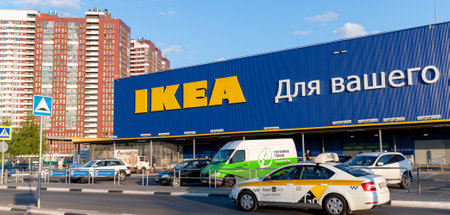 Khimki, Russia - July 25. 2021. Ikea store - the world's largest retail chains selling furniture and household goodsのeditorial素材