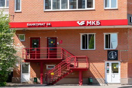 Moscow, Russia - May 16. 2021. The Credit Bank of Moscow with ATMsのeditorial素材