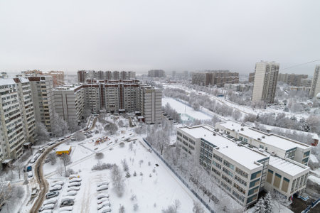 The Panoramic view of Zelenograd in Moscow, Russiaの写真素材