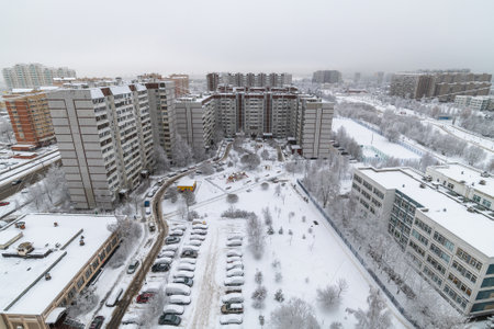 The Panoramic view of Zelenograd in Moscow, Russia
